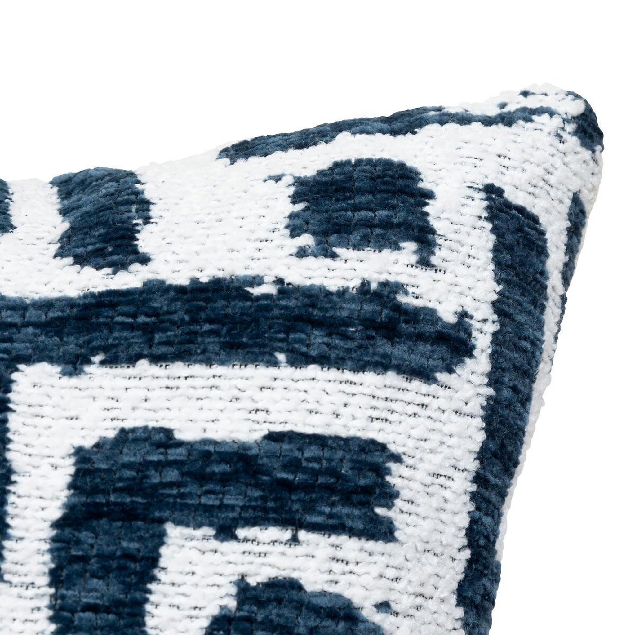 Voir la diapositive 2 : ATMOSPHERA Housse de coussin chenille  jeni  40x40cm bleu égéen