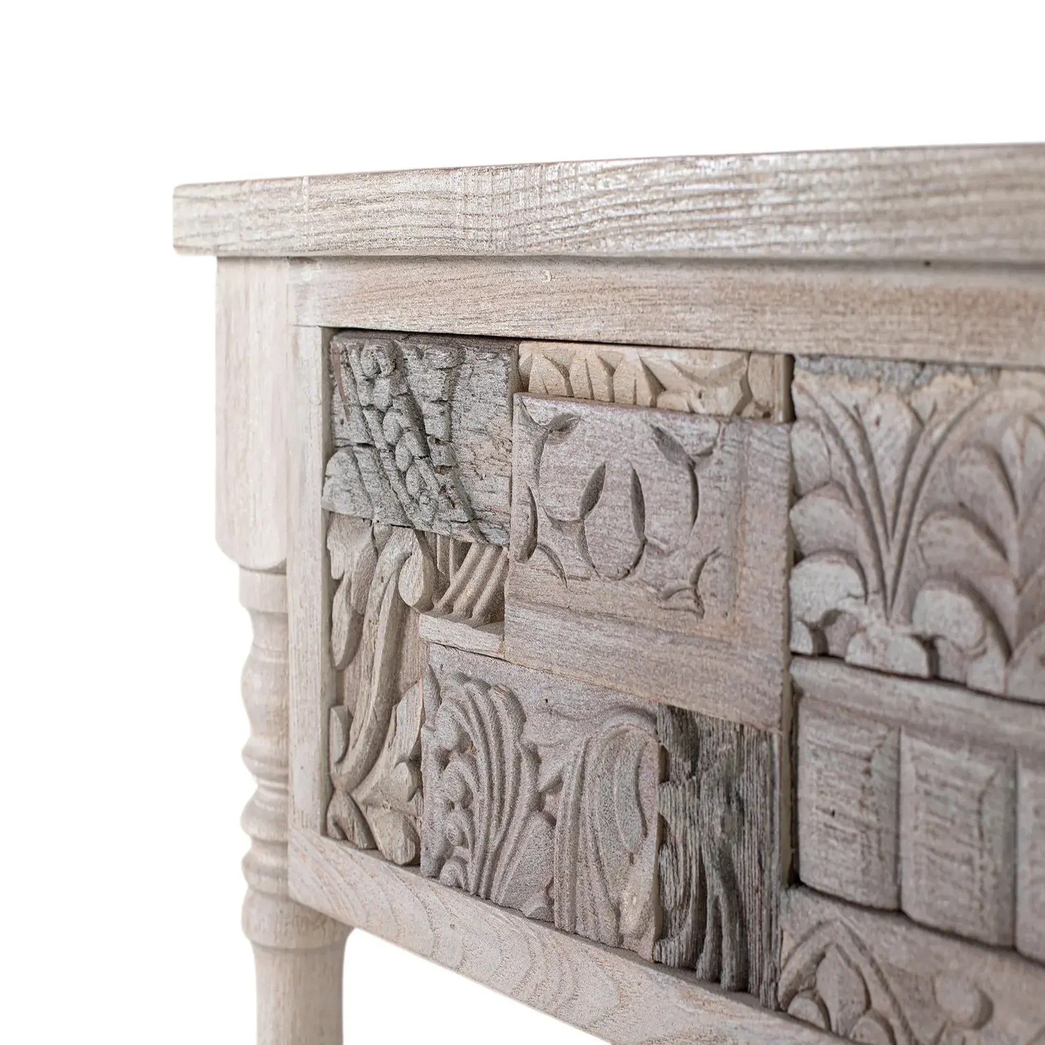 Voir la diapositive 3 : GINER Y COLOMER SL Console en bois de chêne récupéré 120cm style boho ethnique