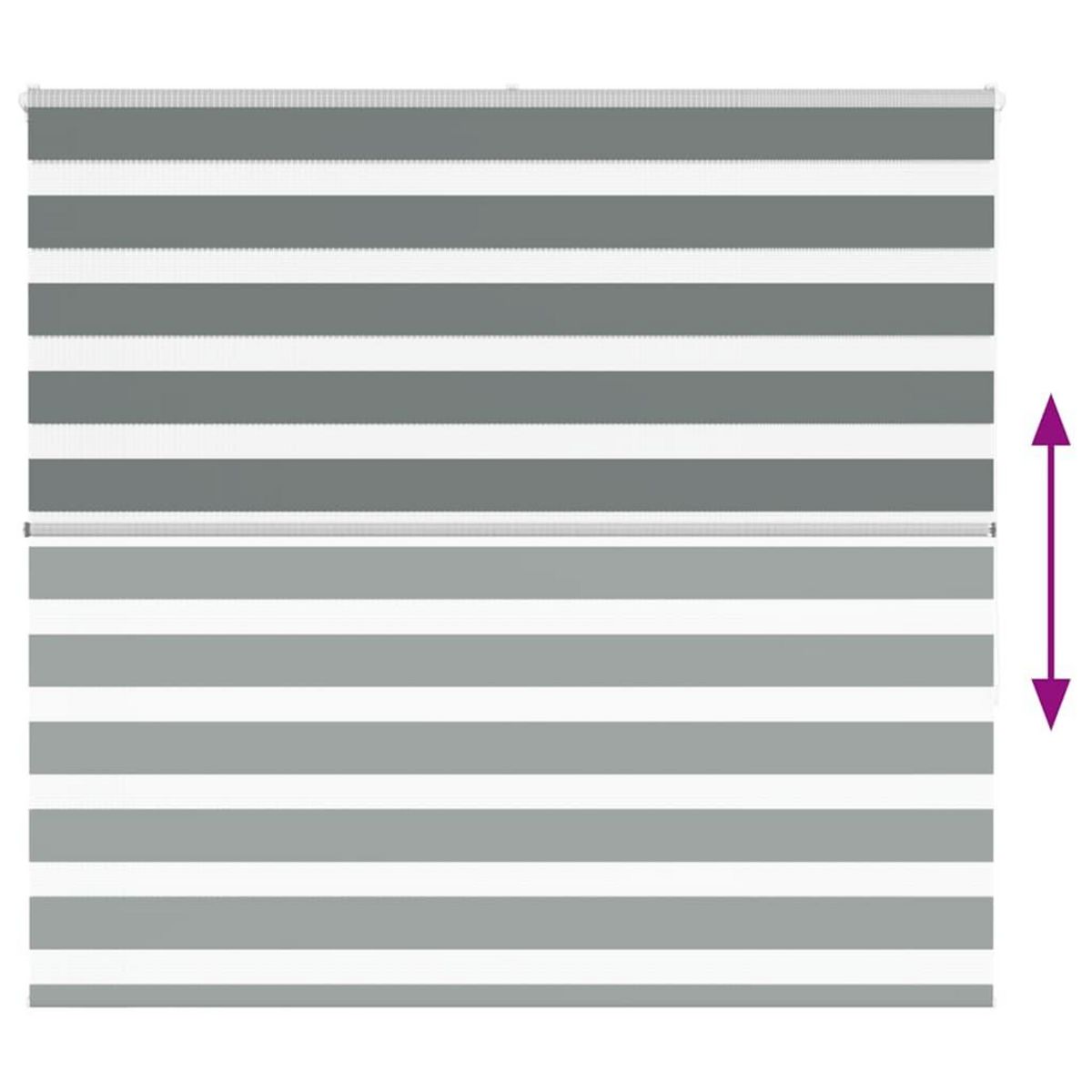 VIDAXL Store zebre gris fonce largeur du tissu 155,9 cm polyester