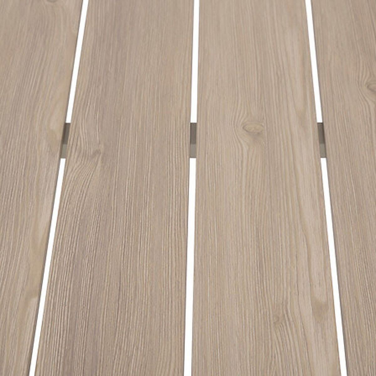 HESPERIDE Table de jardin fixe en aluminium effet bois 4 places EVASION