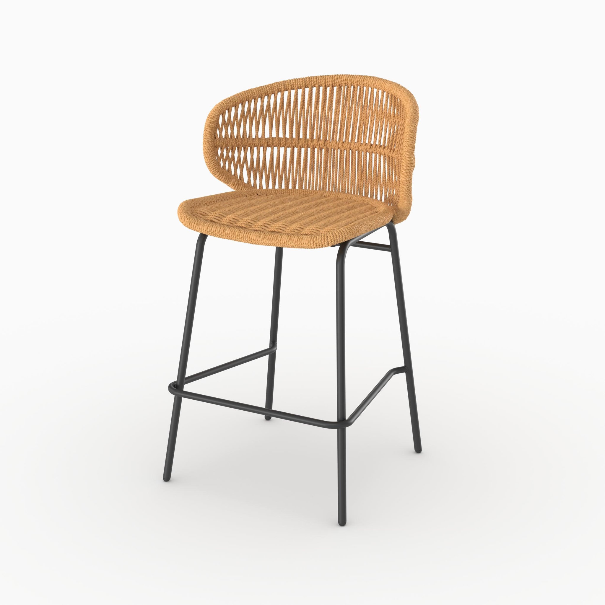 Voir la diapositive 3 : MAISON PAVANE Lot de 2 chaises pour îlot central de jardin 65 cm, rotin synthétique-lara