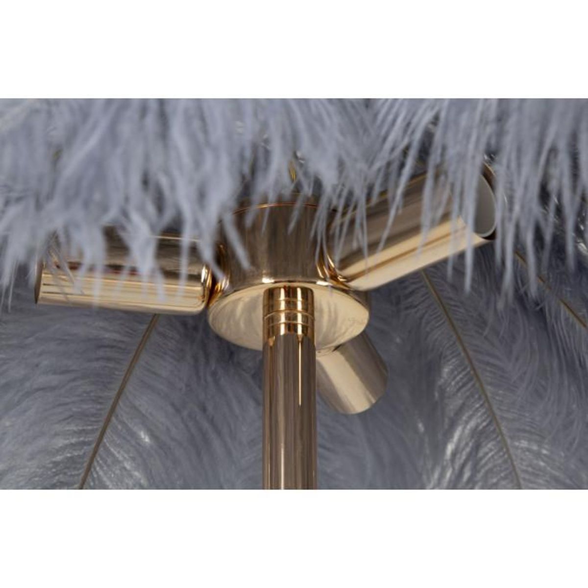 Paris Prix Lampadaire Imitation Plume  Palm  160cm Or & Gris