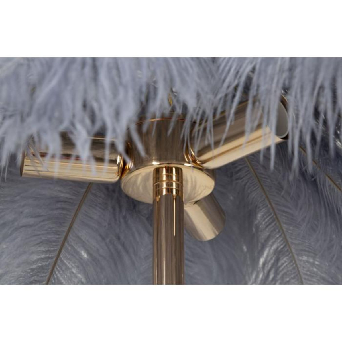 Paris Prix Lampadaire Imitation Plume  Palm  160cm Or & Gris