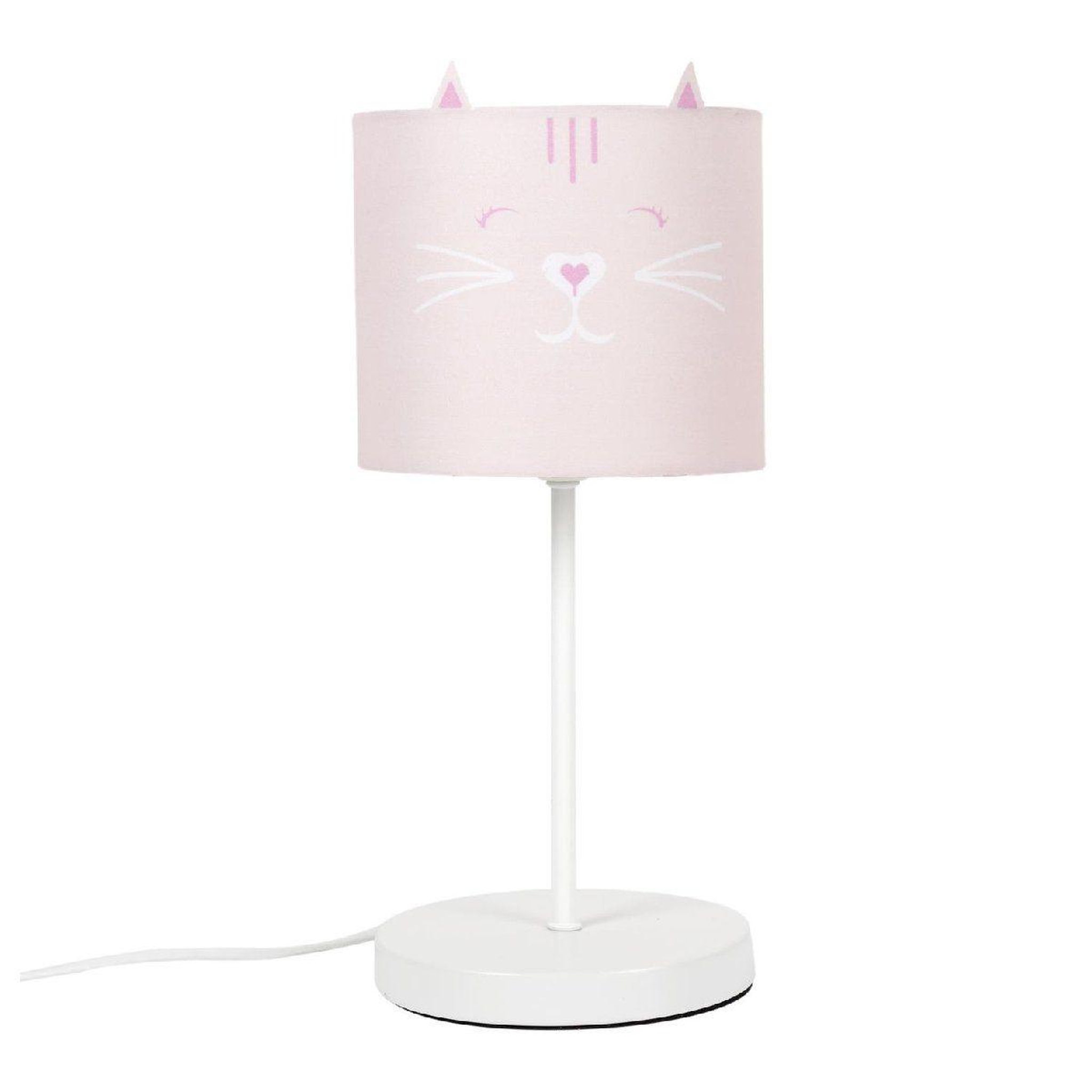 HOME DECO KIDS Lampe de chevet enfant  chat  36cm rose