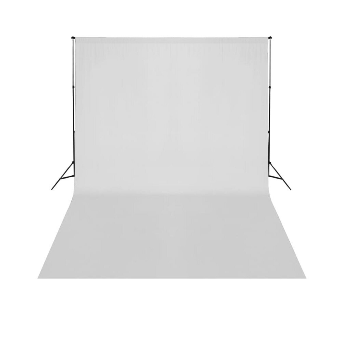 VIDAXL Support de fond telescopique et toile de fond blanc 3x5 m
