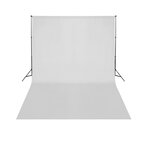 VIDAXL Support de fond telescopique et toile de fond blanc 3x5 m