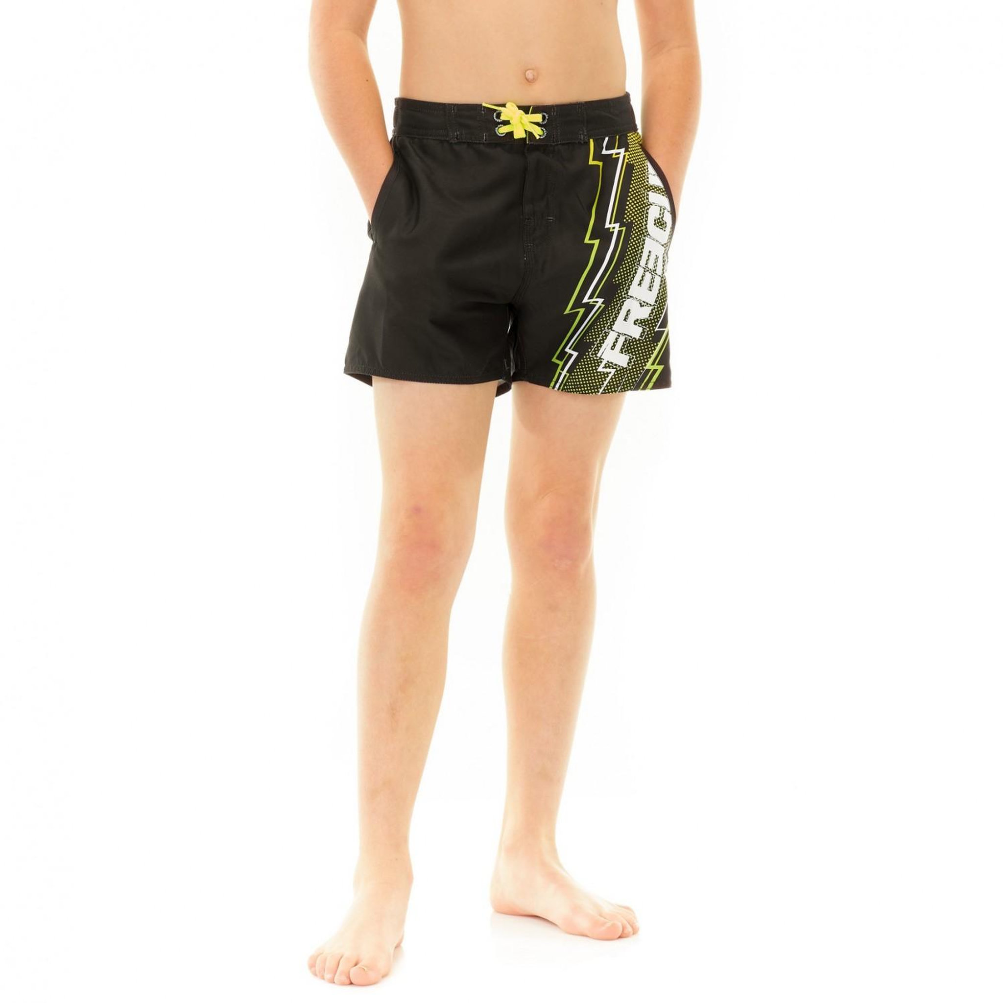 Voir la diapositive 2 : FREEGUN Boardshort court garçon ceinture demi-élastiquée eclair