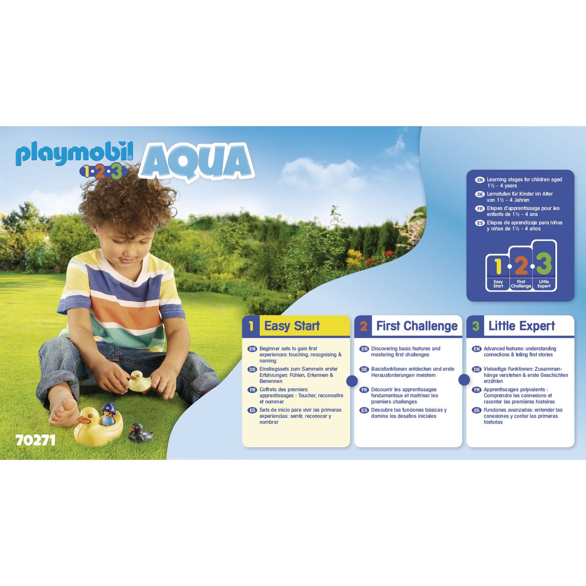 Voir la diapositive 2 : PLAYMOBIL 70271 - 1.2.3 Aqua - Famille de canards et enfant 