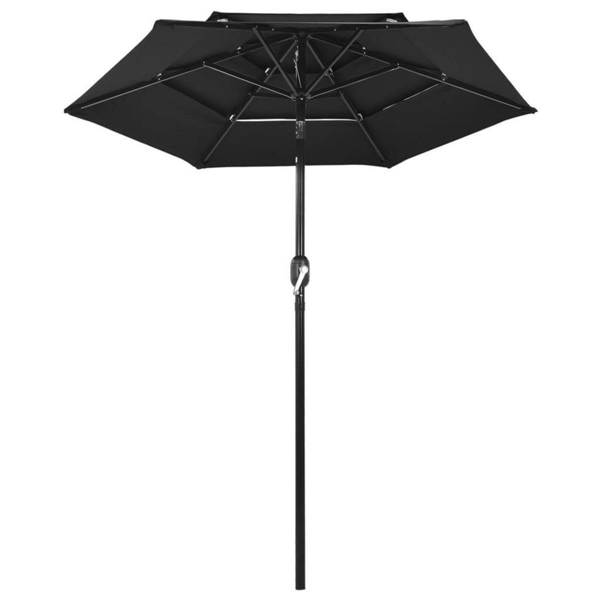 VIDAXL Parasol de jardin a 3 niveaux avec mat en aluminium noir