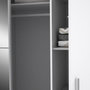 Voir la diapositive 6 : MARKET24 Armoire NARAGO - Décor Blanc mat - 2 portes coulissantes + 2 portes battantes + 2 penderies - L200 x P61 x H210 cm