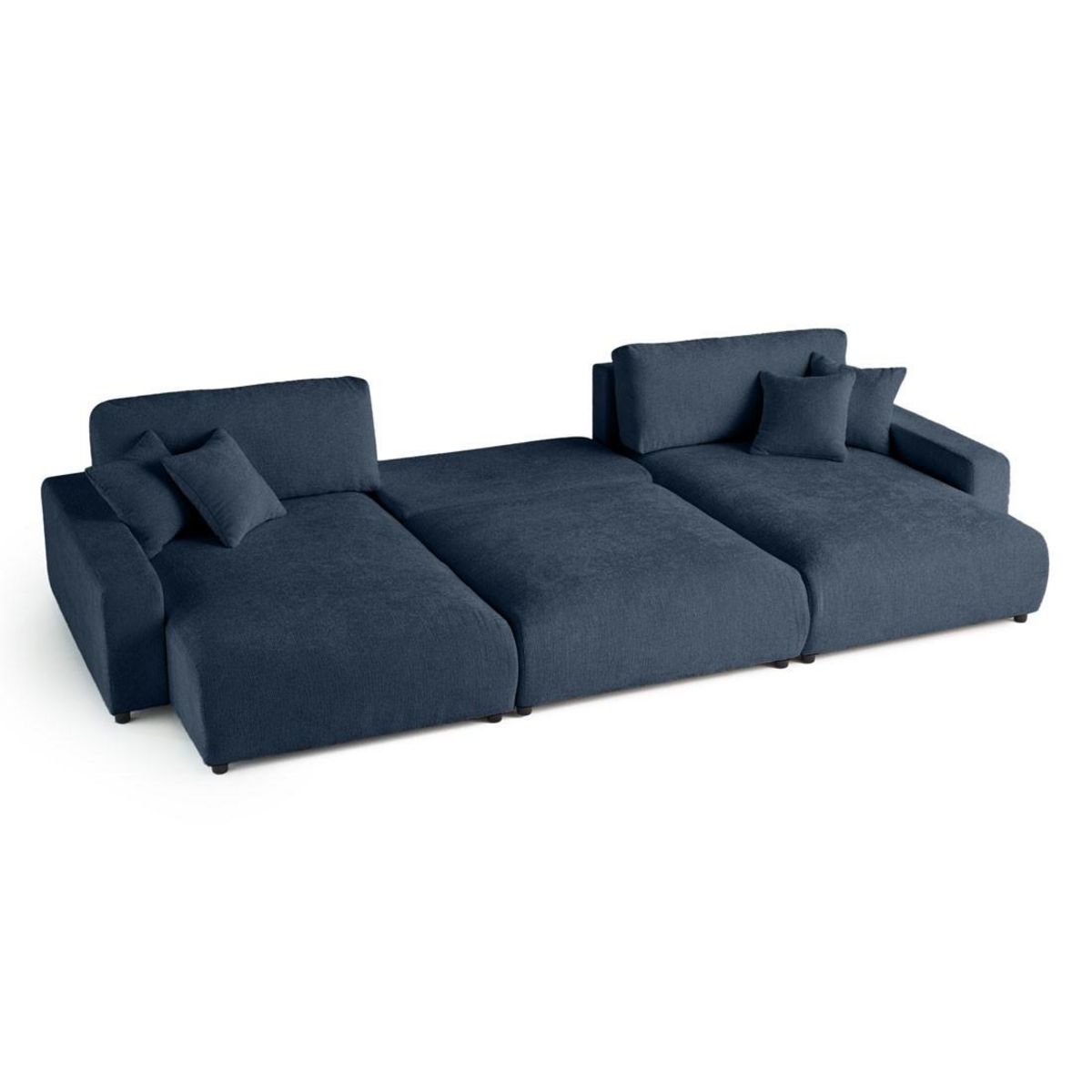 LISA DESIGN Pivoine - canapé panoramique en u - 7 places - convertible avec coffre - en velours texturé