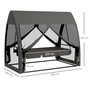 Voir la diapositive 3 : OUTSUNNY Balancelle de jardin convertible 3 places - matelas assise dossier, moustiquaire intégrale, toit - métal polyester gris