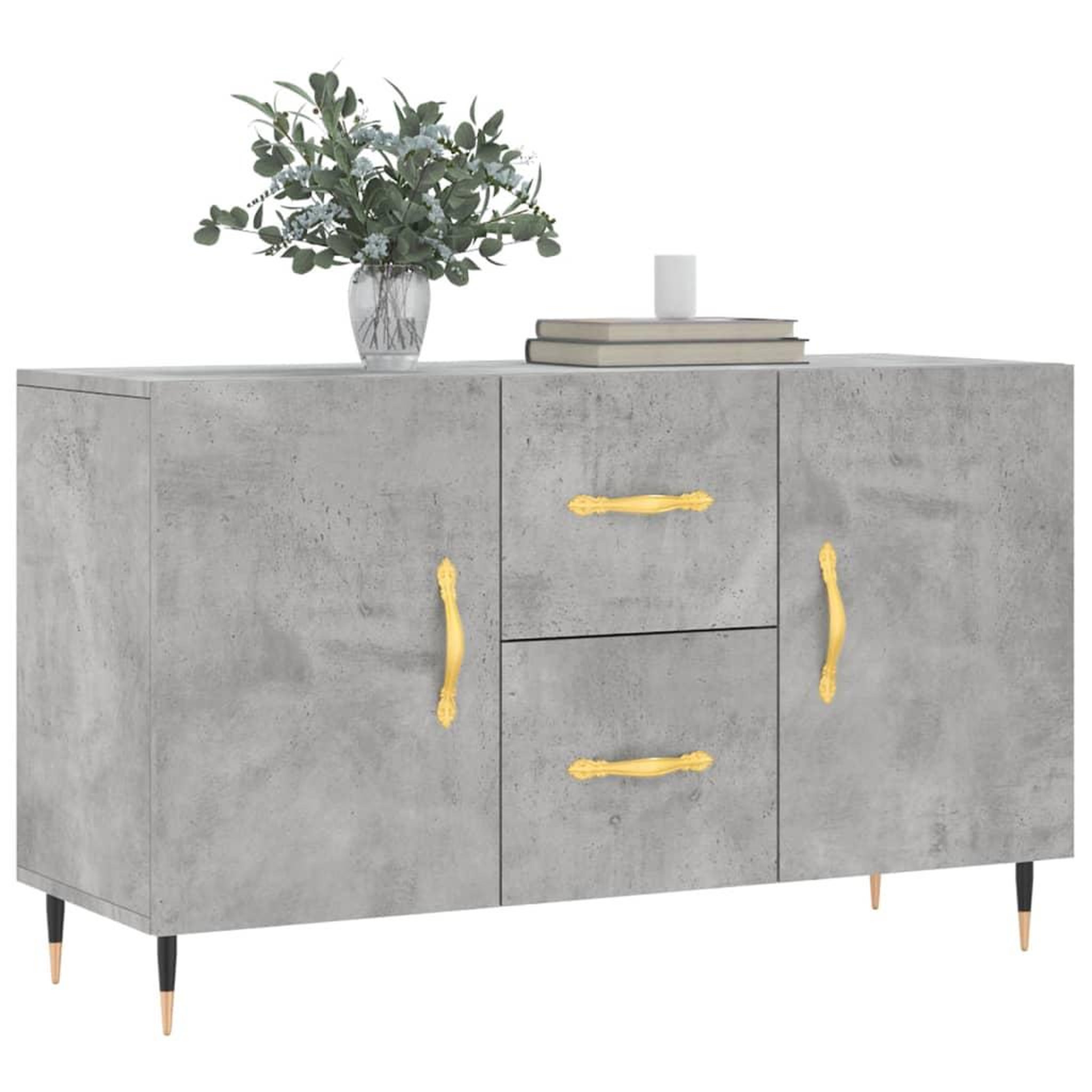 Voir la diapositive 3 : VIDAXL Buffet gris beton 100x36x60 cm bois d'ingenierie