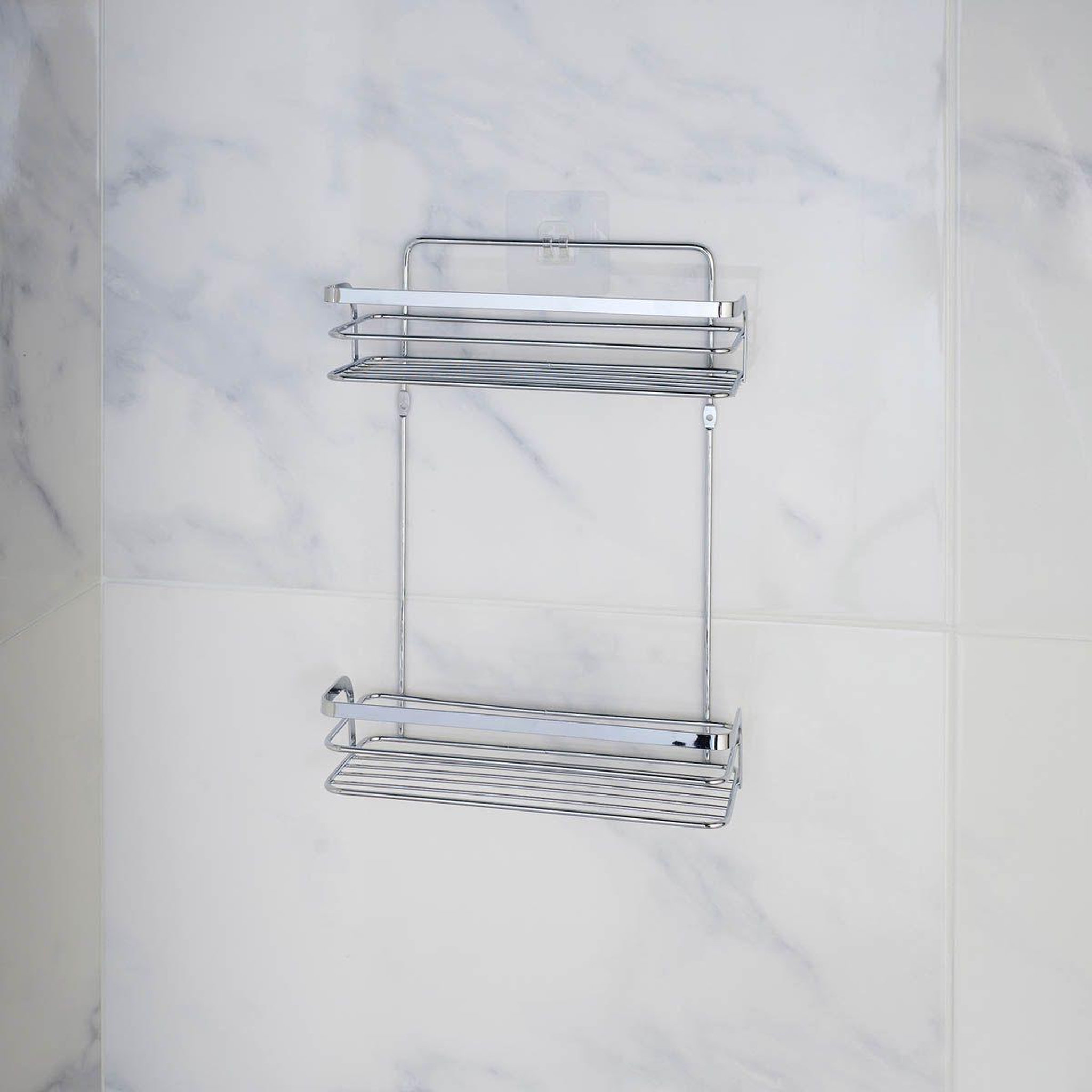 Voir la diapositive 2 : Douceur d'Intérieur Serviteur de douche 2 niveaux  filaire premium  35cm chrome