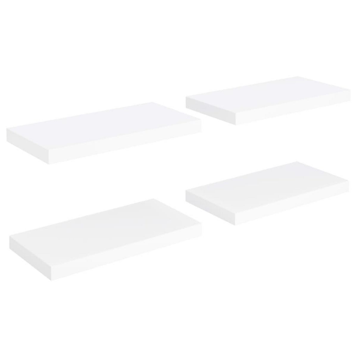 VIDAXL Etageres murales flottantes 4 pcs Blanc 50x23x3,8 cm MDF