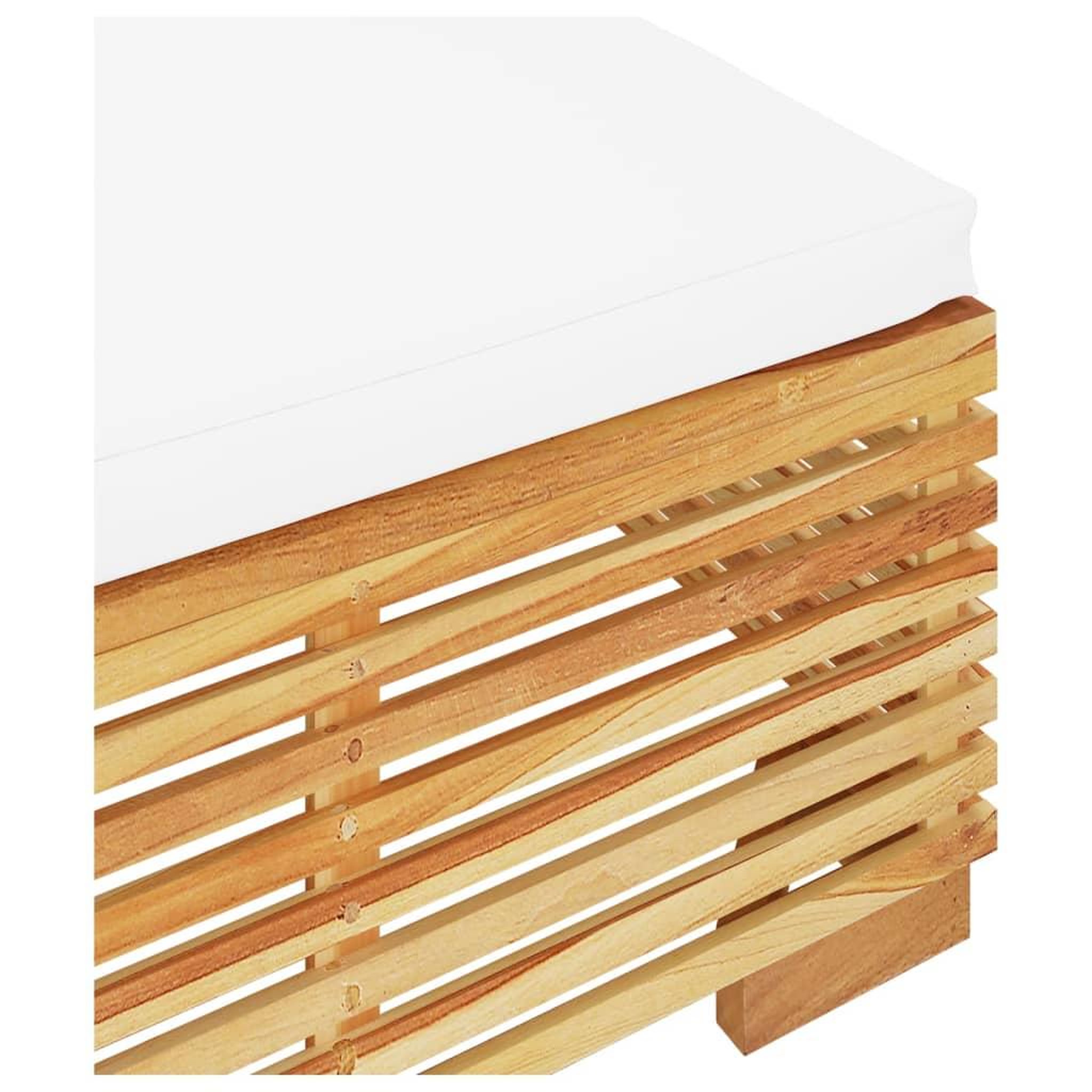 Voir la diapositive 5 : VIDAXL Repose-pied de jardin avec coussin creme Bois de teck massif