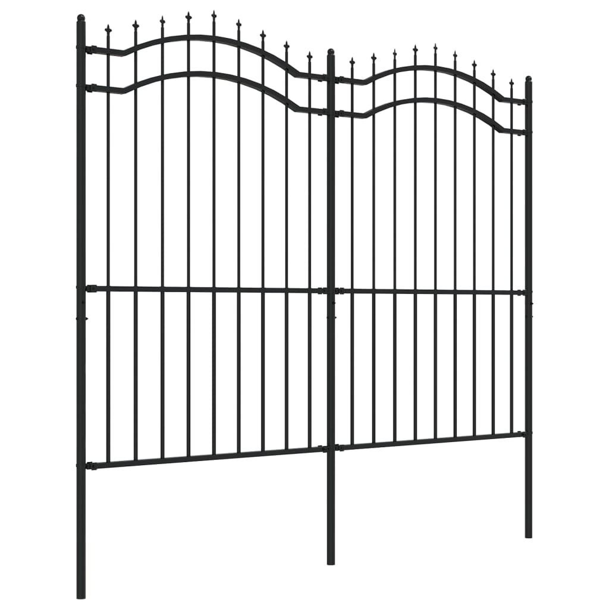 Voir la diapositive 3 : VIDAXL Cloture de jardin avec sommet de lance Noir 222 cm