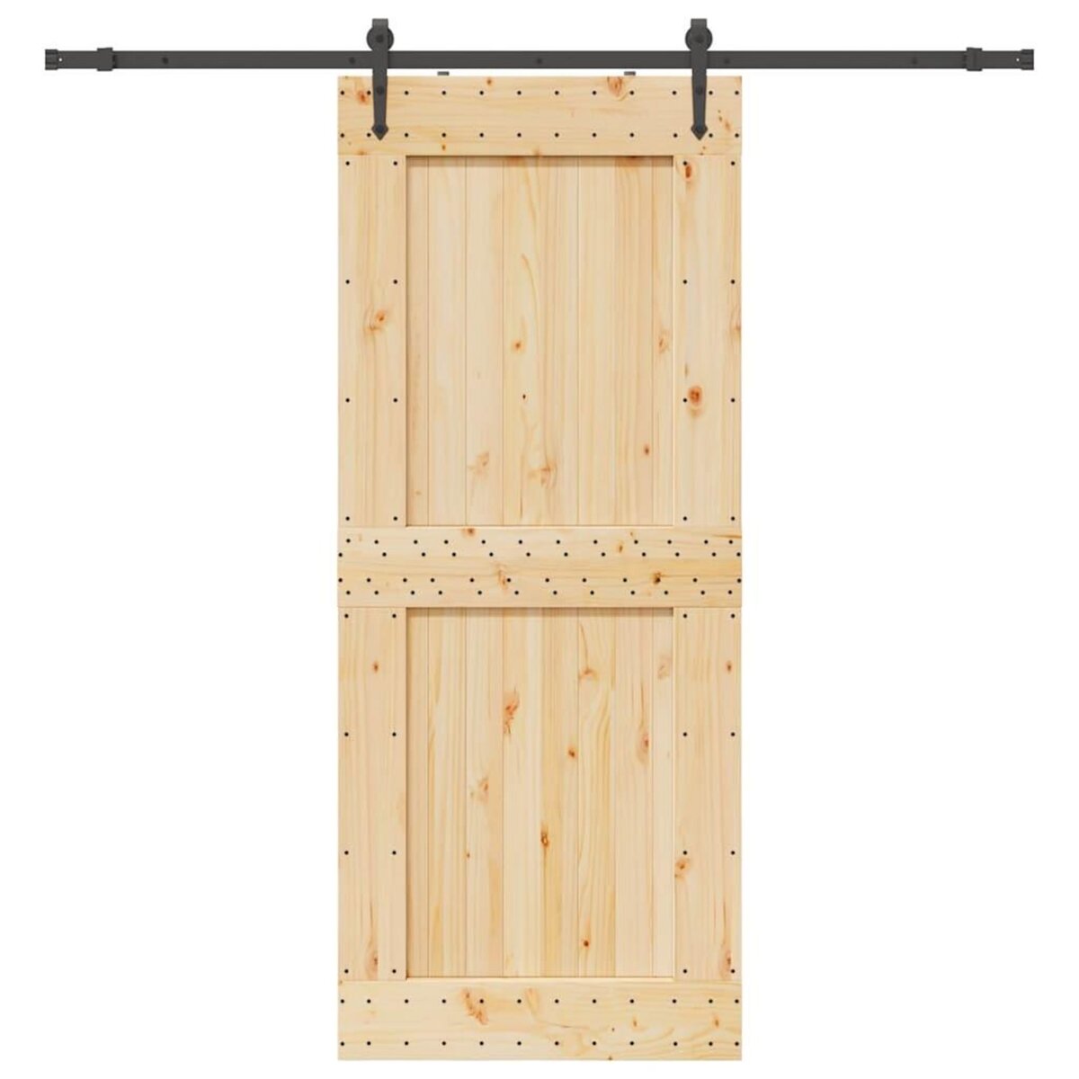 VIDAXL Porte coulissante et kit de quincaillerie 95x210 cm pin massif