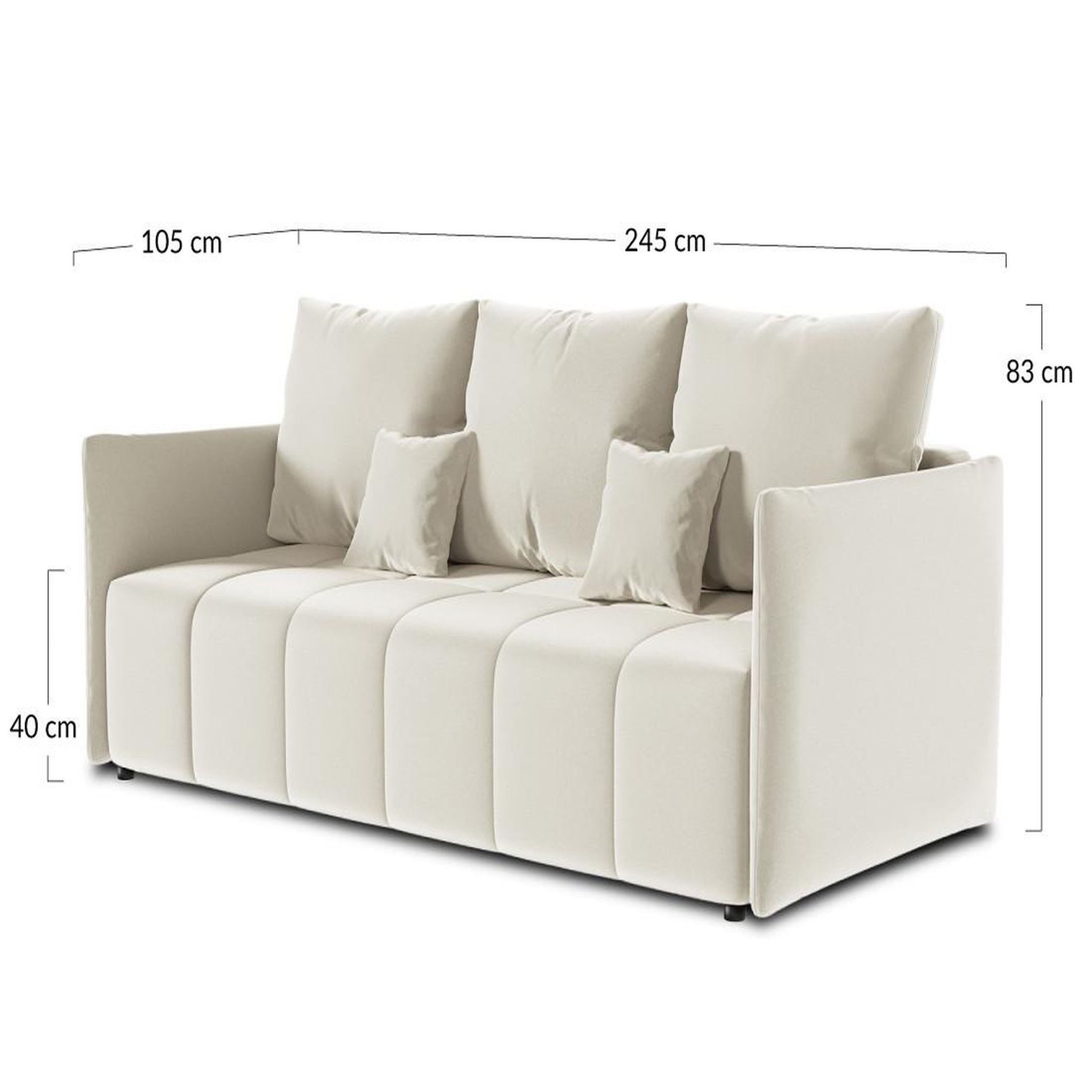 Voir la diapositive 6 : BEST MOBILIER Petra - canapé 3 places convertible avec coffre - en velours