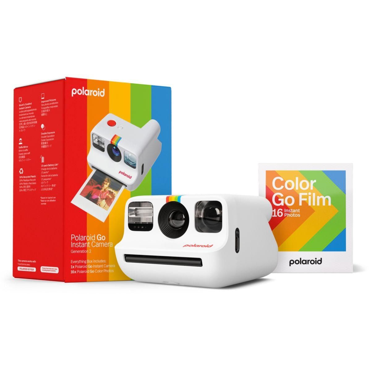 POLAROID Appareil photo Instantané Go Gen2 Blanc + Pack de 16 films couleur