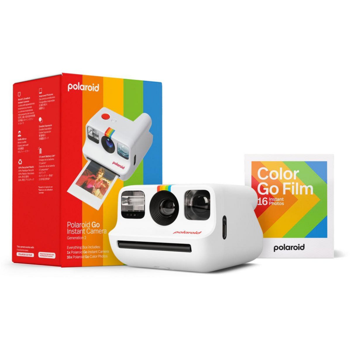 POLAROID Appareil photo Instantané Go Gen2 Blanc + Pack de 16 films couleur
