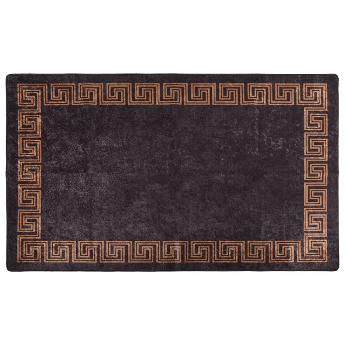 VIDAXL Tapis lavable antiderapant 120x180 cm noir et dore
