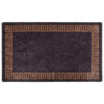 VIDAXL Tapis lavable antiderapant 120x180 cm noir et dore