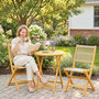 Voir la diapositive 2 : OUTSUNNY Salon de jardin 3 pièces 2 places bois acacia pliable