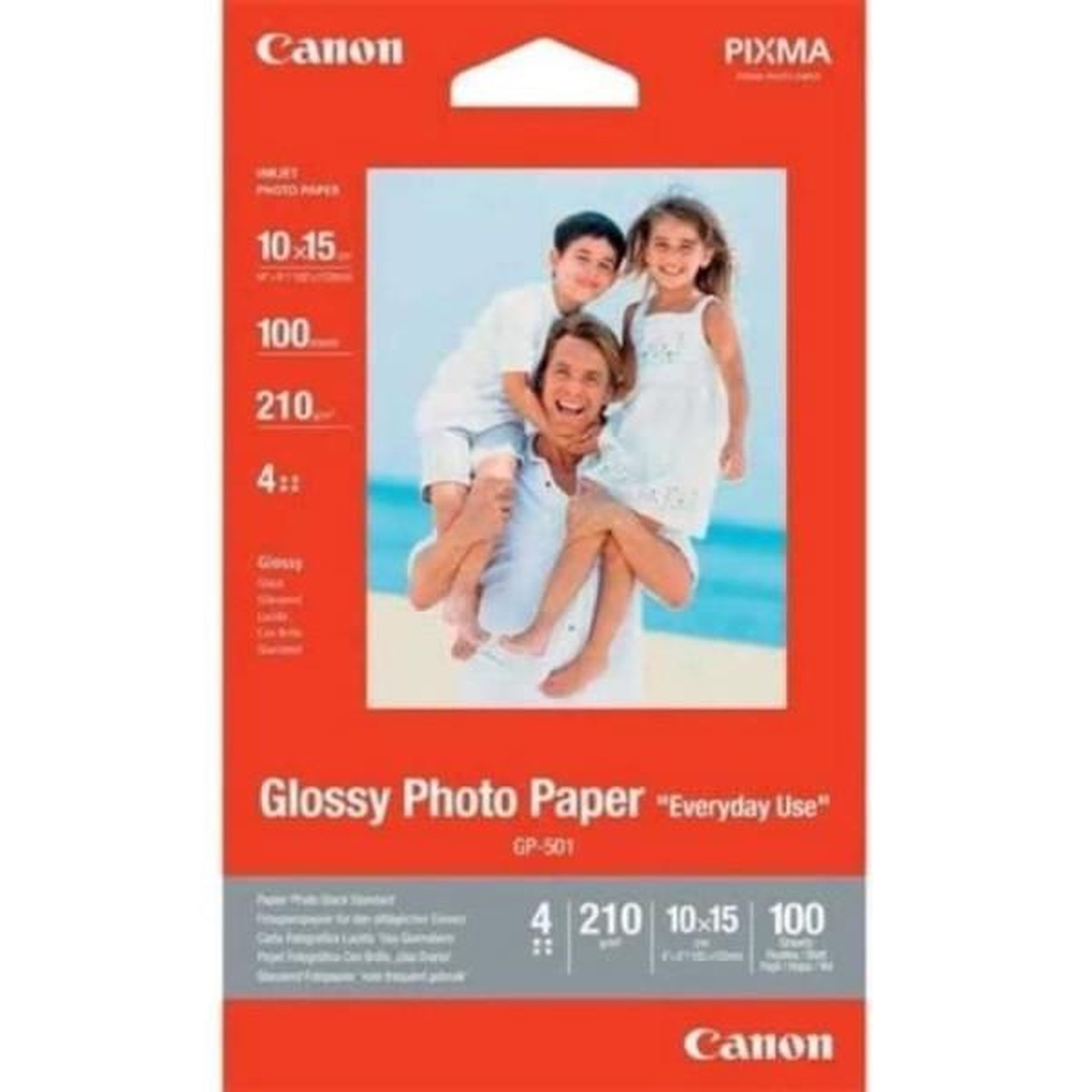 Voir la diapositive 2 : Canon Papier photo glacé Canon GP-501 - 10x15cm - 210g - 100 feuilles