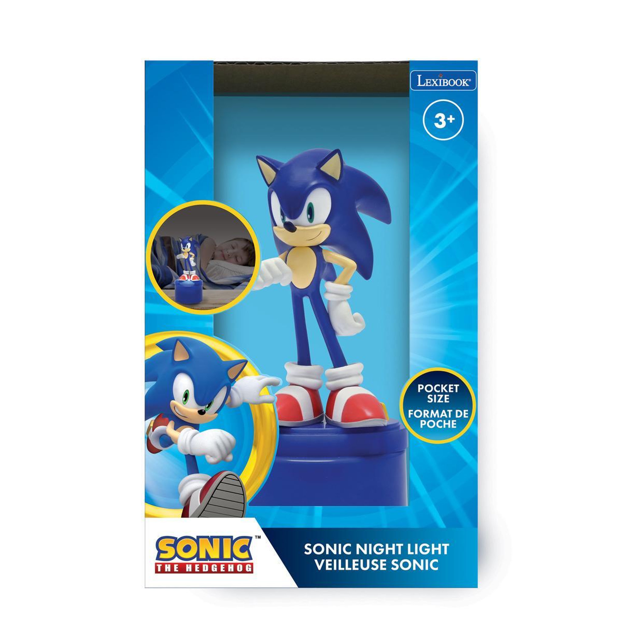 Voir la diapositive 3 : Lexibook Veilleuse Sonic en 3D avec variation de couleurs