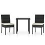 Voir la diapositive 2 : VIDAXL Ensemble a manger de jardin 3 pcs Resine tressee Noir