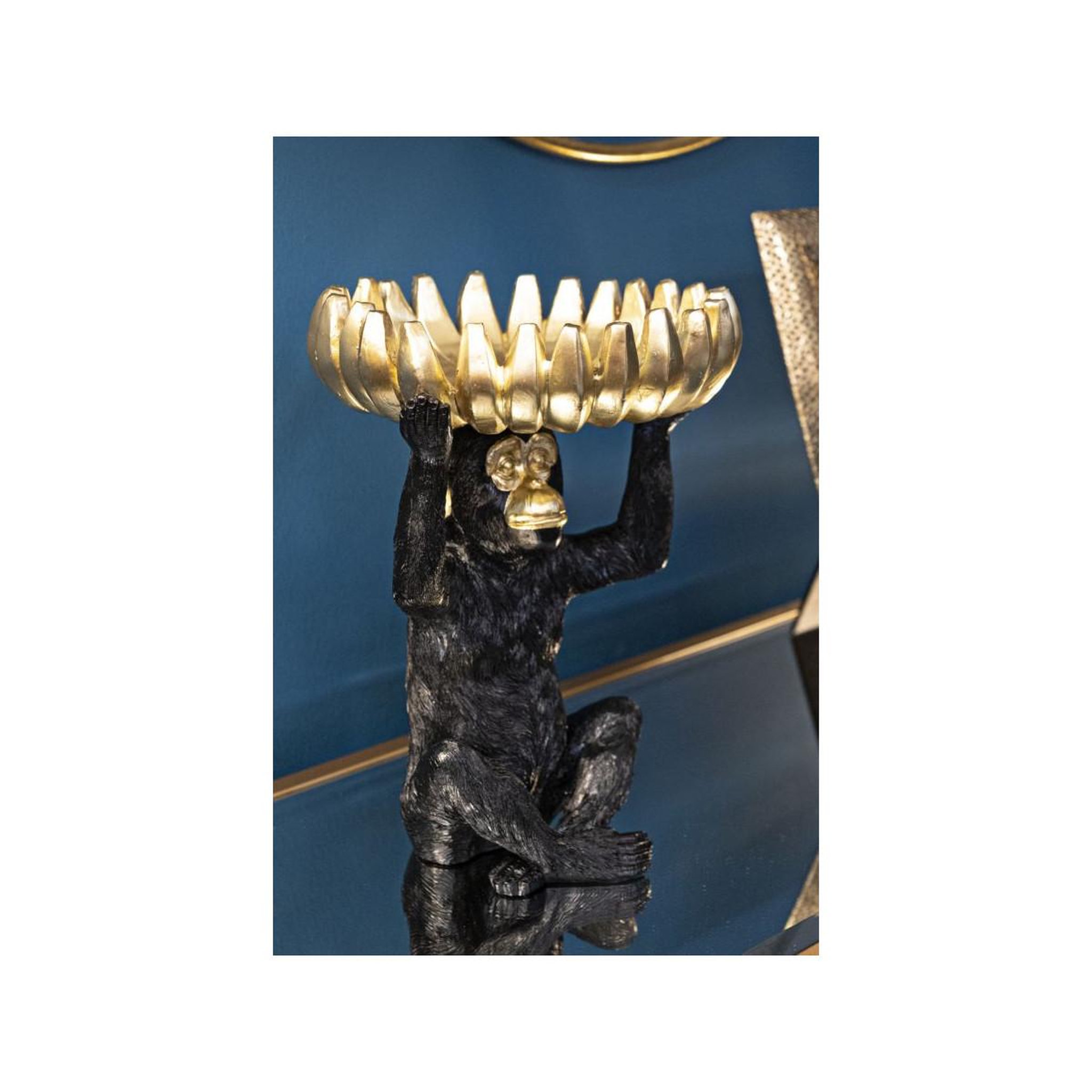 Voir la diapositive 6 : Paris Prix Vide-poche statuette singe  banane  31cm noir & or