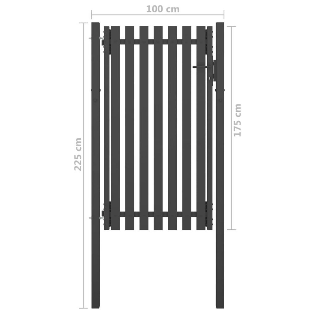 VIDAXL Portail de cloture de jardin Acier 1x2,25 m Anthracite