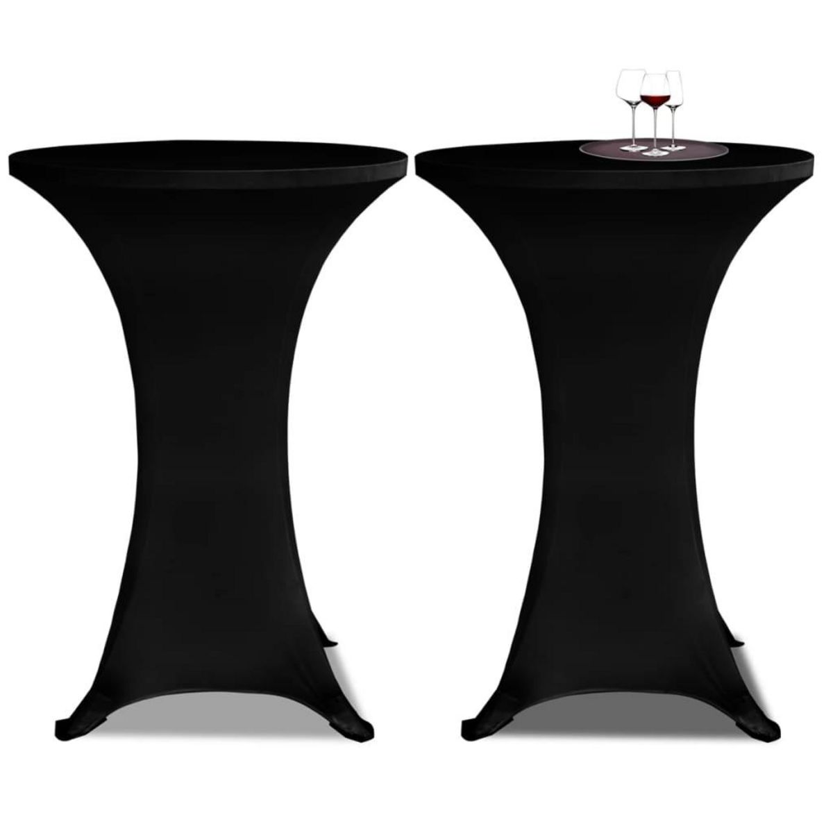VIDAXL Housses elastiques de table Ø 60 cm Noir 4 pcs