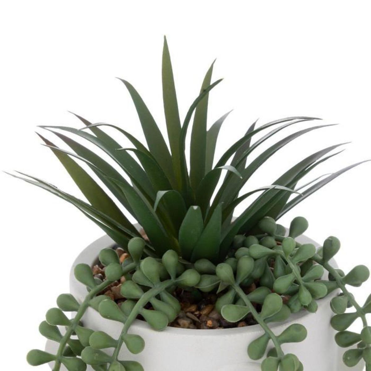 ATMOSPHERA Plante Artificielle en Pot  Visage  25cm Blanc