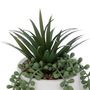 Voir la diapositive 2 : ATMOSPHERA Plante Artificielle en Pot  Visage  25cm Blanc