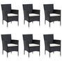 Voir la diapositive 4 : VIDAXL Ensemble a manger de jardin avec coussins 7 pcs Noir