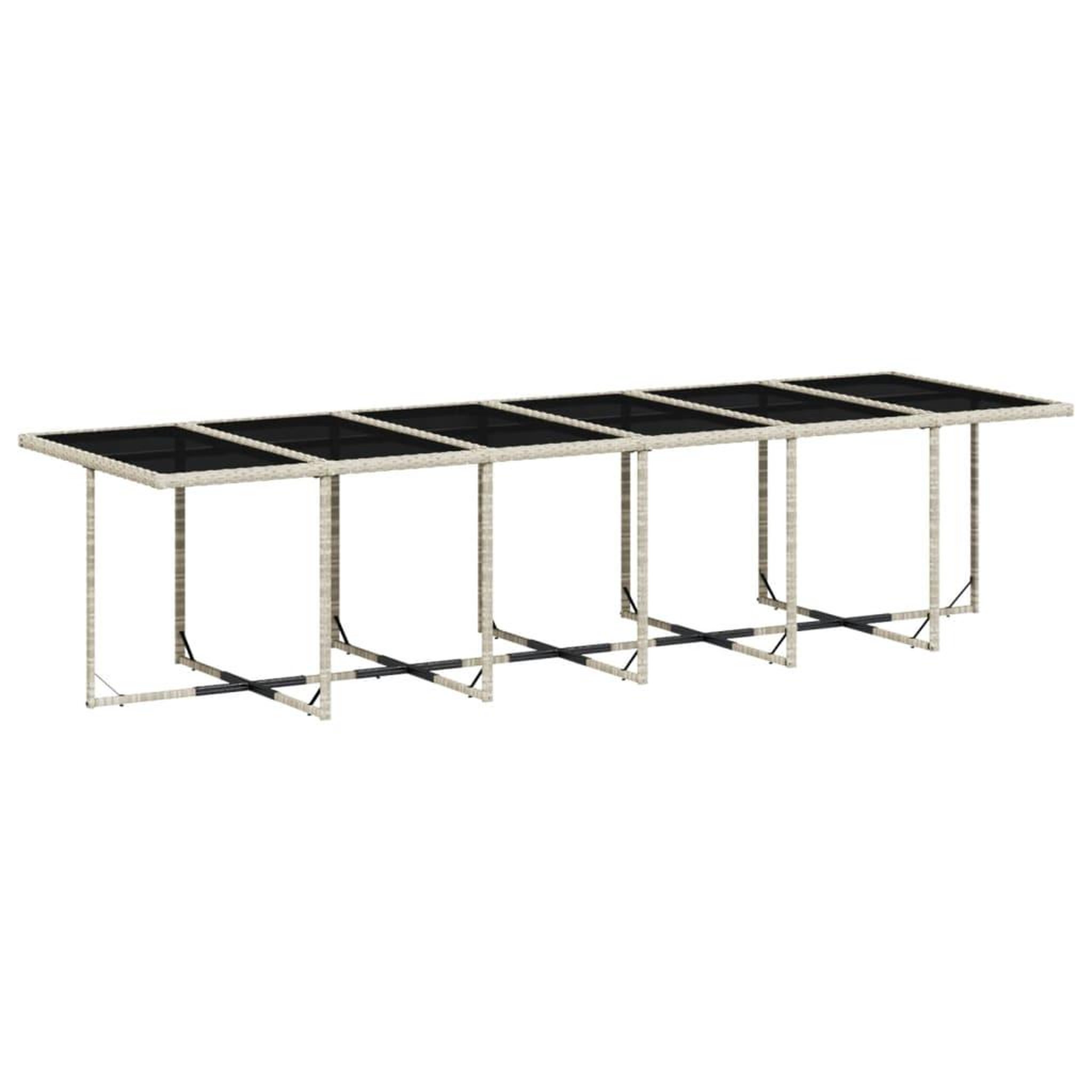 Voir la diapositive 4 : VIDAXL Ensemble a manger de jardin et coussins 17 pcs gris clair rotin