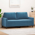 VIDAXL Canape a 2 places Bleu 140 cm Velours