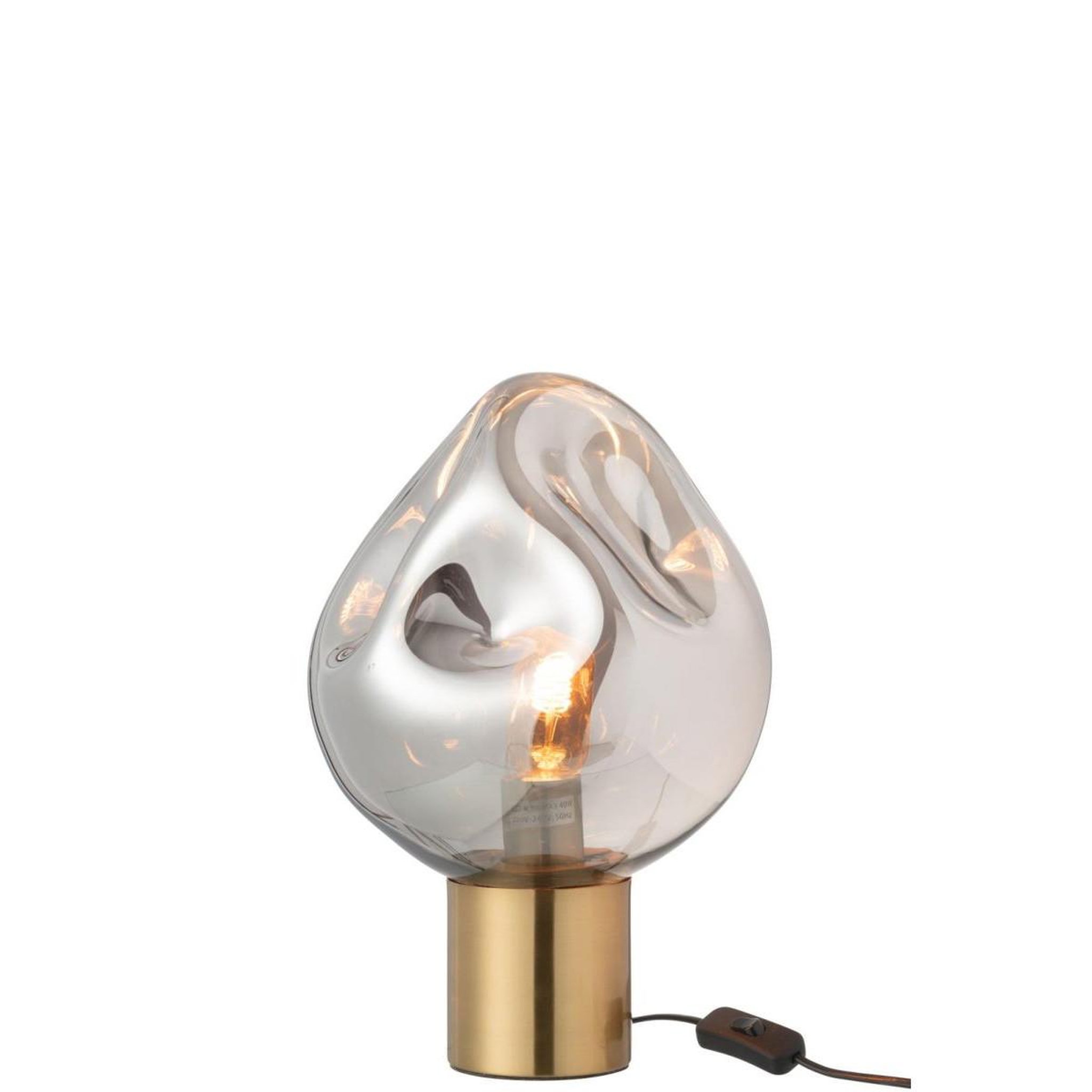 Voir la diapositive 2 : J-LINE Lampe à poser design  kerri  38cm gris