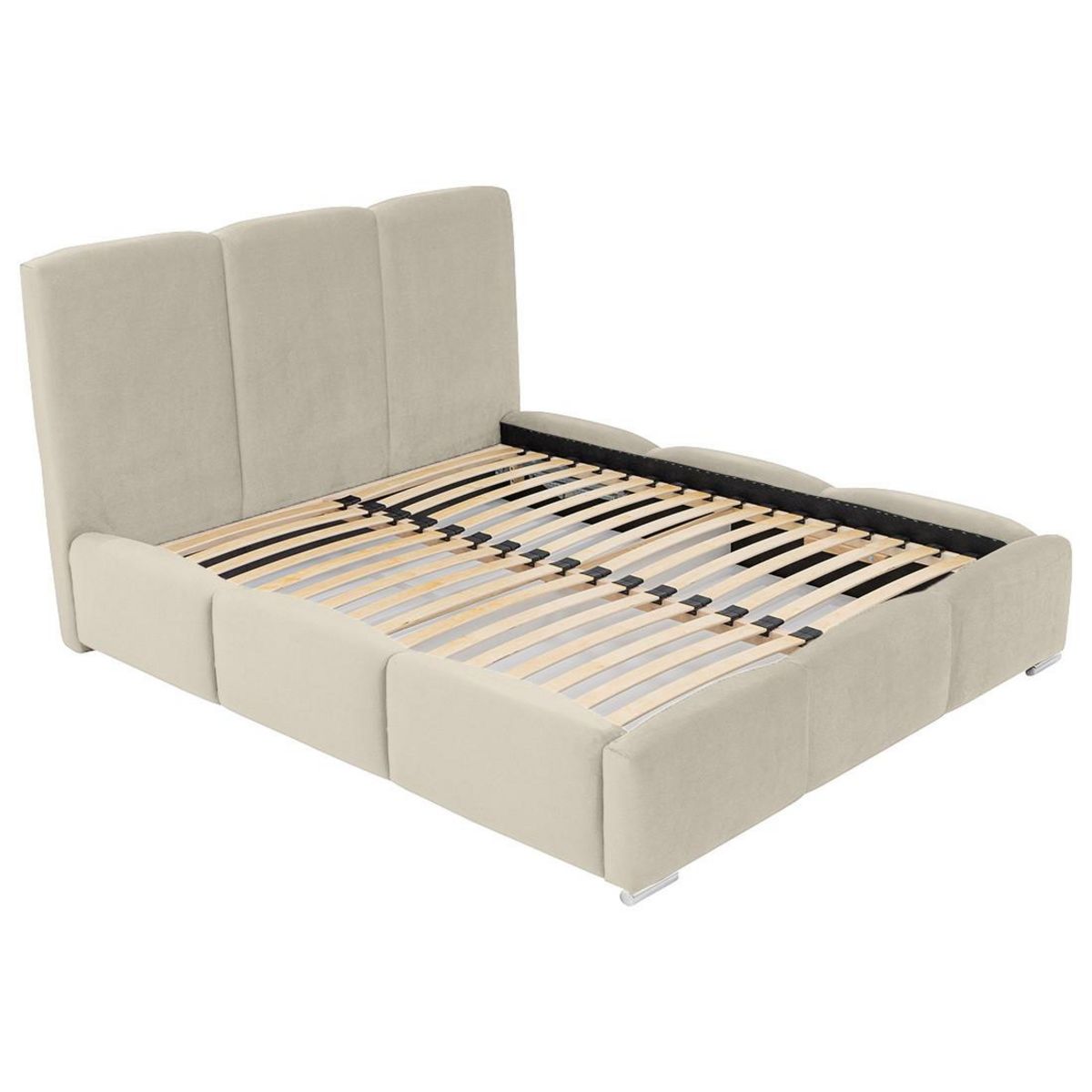 BEST MOBILIER Noa - lit coffre - 160x200 cm - en velours - sommier inclus
