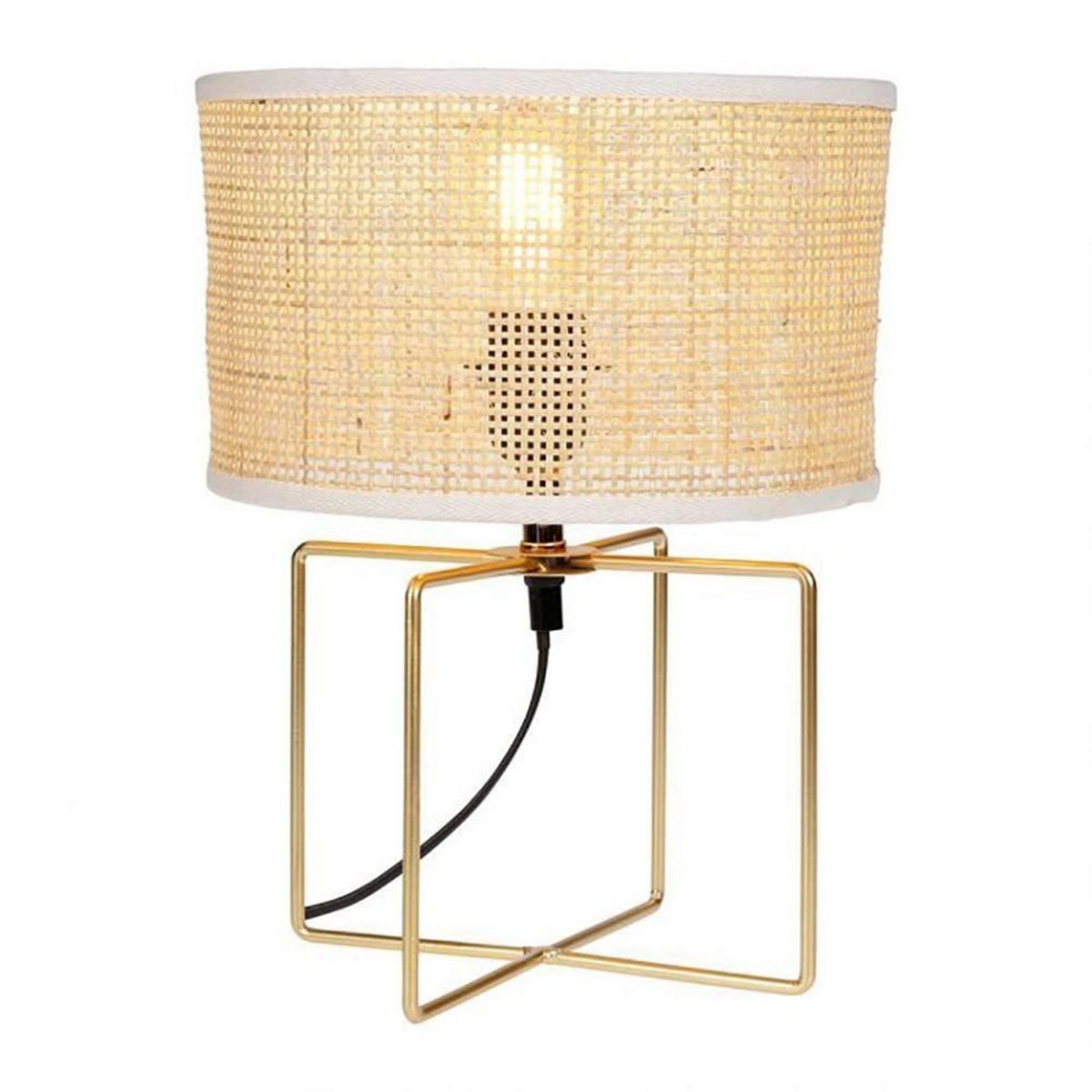 OSTARIA Lampe métal rotin Yuca beige