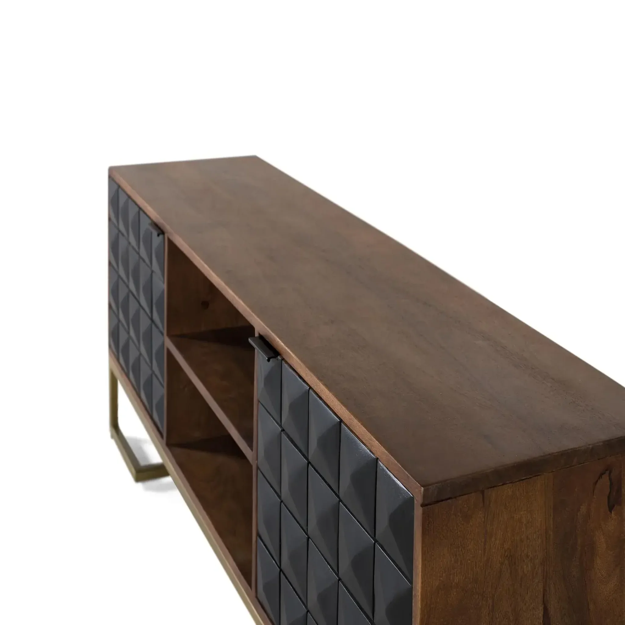 Voir la diapositive 3 : GINER Y COLOMER SL Meuble tv en bois de manguier 150 cm style contemporain