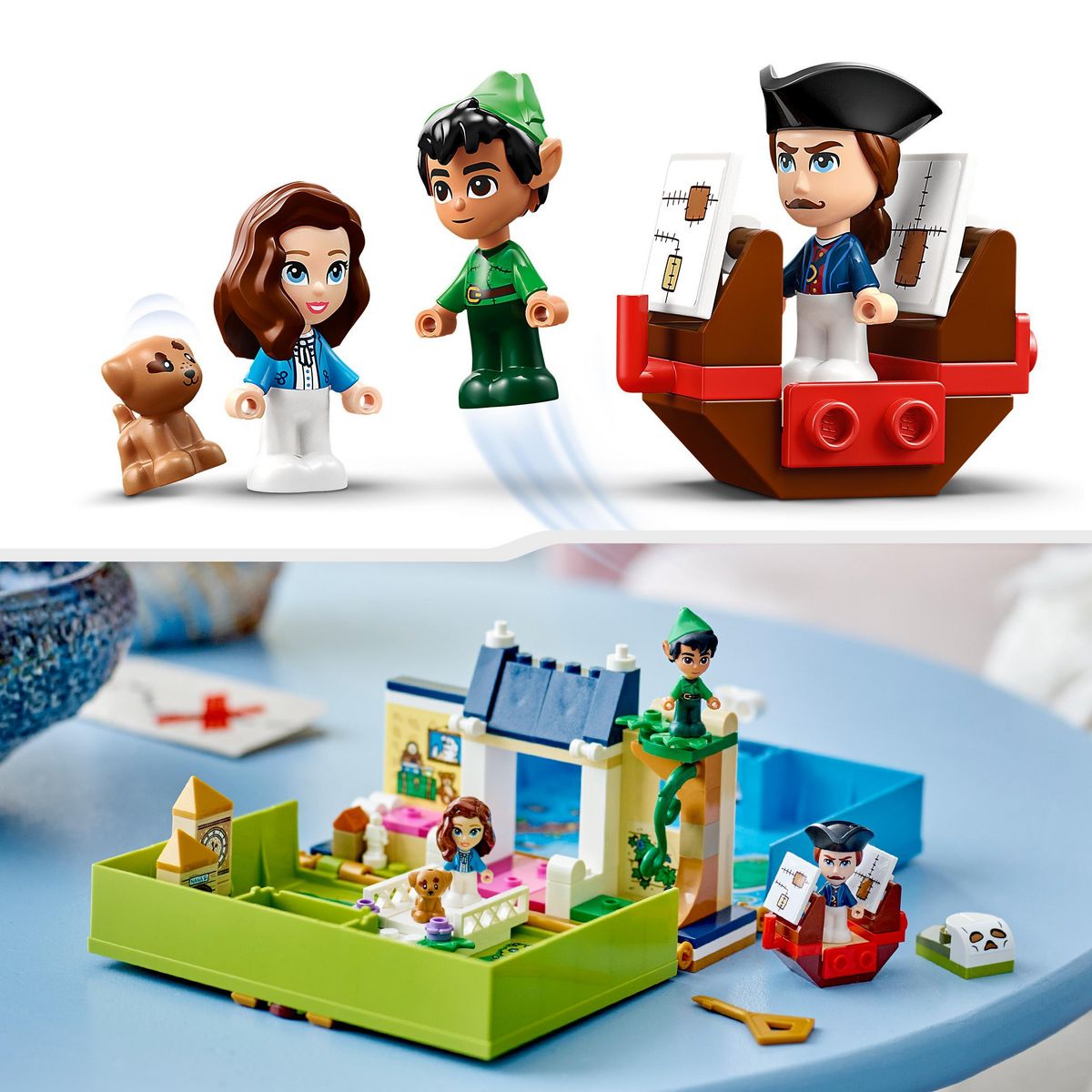 LEGO Disney Classic 43220 Les Aventures de Peter Pan et Wendy dans un Livre de Contes, Jouet de Voyage pour Enfants 5 Ans, avec Micro-poupées et Bateau Pirate