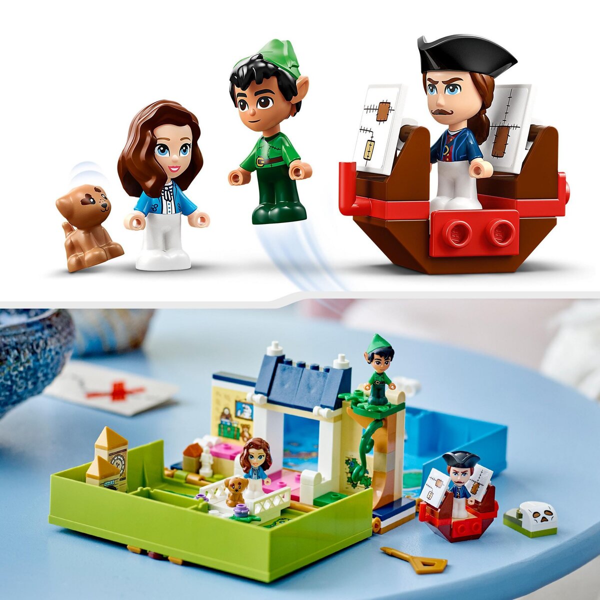 LEGO Disney Classic 43220 Les Aventures de Peter Pan et Wendy dans un Livre de Contes, Jouet de Voyage pour Enfants 5 Ans, avec Micro-poupées et Bateau Pirate
