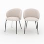 Voir la diapositive 1 : Rendez vous déco Lot de 2 chaises en tissu beige et pieds en métal noir - Victoria