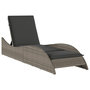 Voir la diapositive 2 : VIDAXL Chaise longue avec coussin gris 60x205x73 cm resine tressee