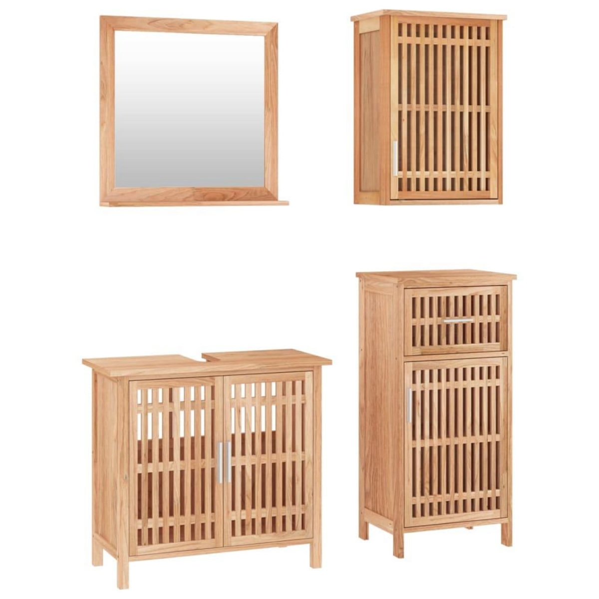 VIDAXL Ensemble de meubles de salle de bain 4 pcs Bois massif de noyer