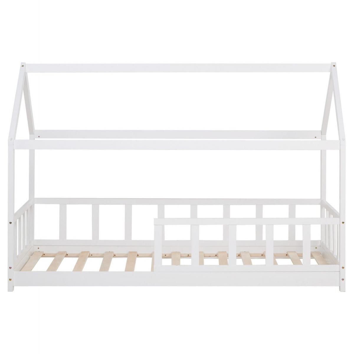 HomeStyle4U Lit D'Enfant 90x200 cm Lit Cabane Montessori avec Barriere