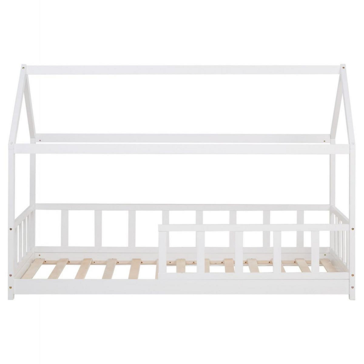 HomeStyle4U Lit D'Enfant 90x200 cm Lit Cabane Montessori avec Barriere